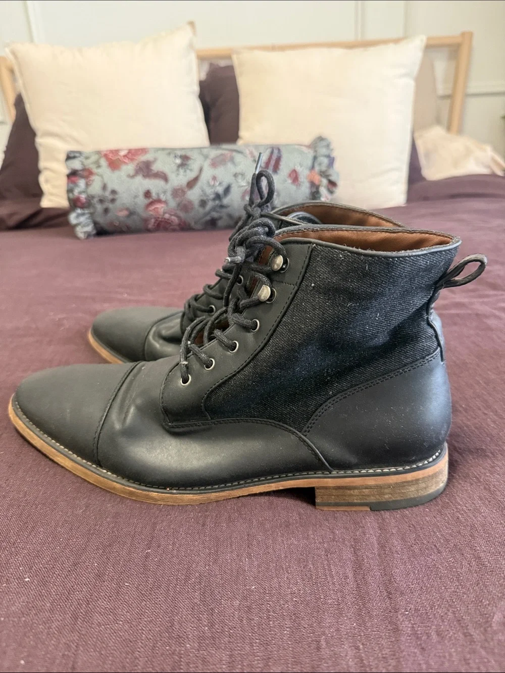 Call It Spring Men's Black and Brown Cap-Toe Chukka Boots